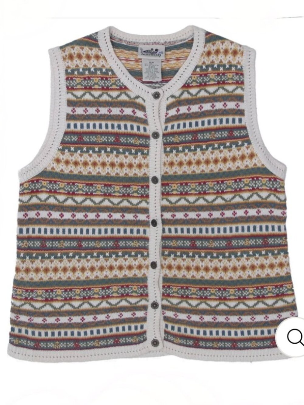 Vintage Northern Reflections Fair Isle Knit Sweater Vest
